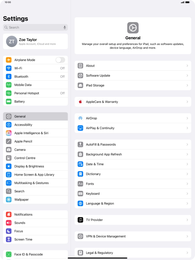 Press Mobile Data.