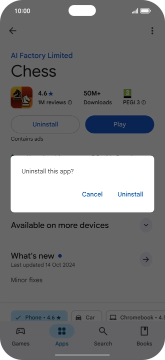 Press Uninstall.