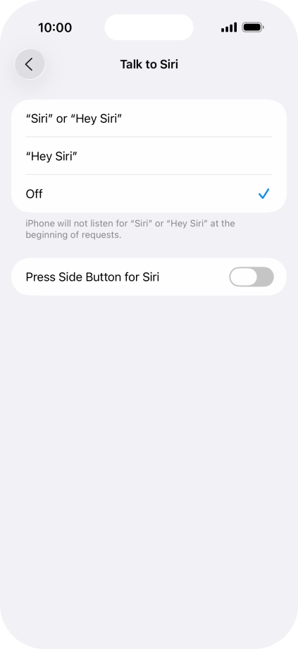 Press the indicator next to 