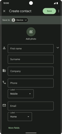 Press First name and key in the required first name. Press First name and key in the required first name.