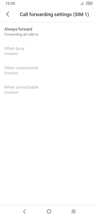 Press the required divert type. Press the required divert type.