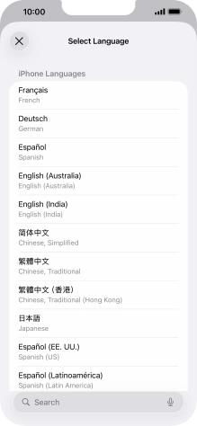 Press the required language. Press the required language.