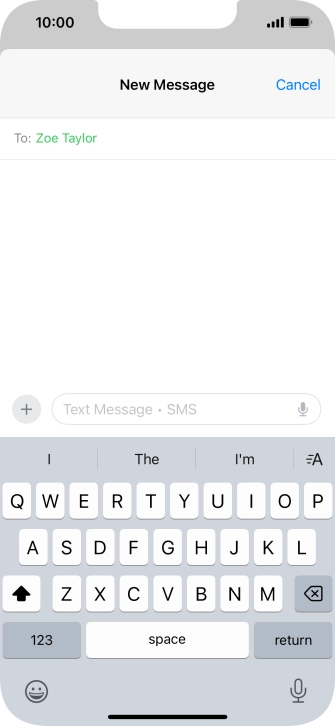 Press the microphone icon and say the required text.