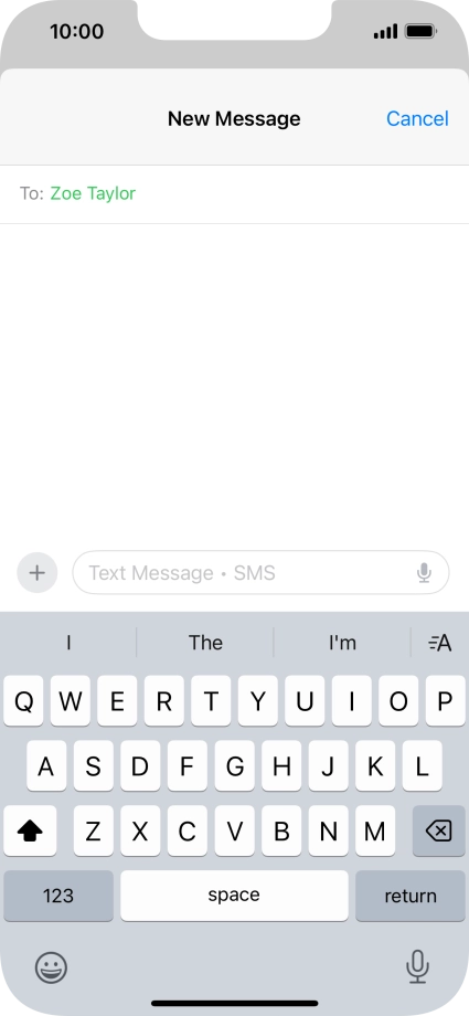 Press the microphone icon and say the required text.