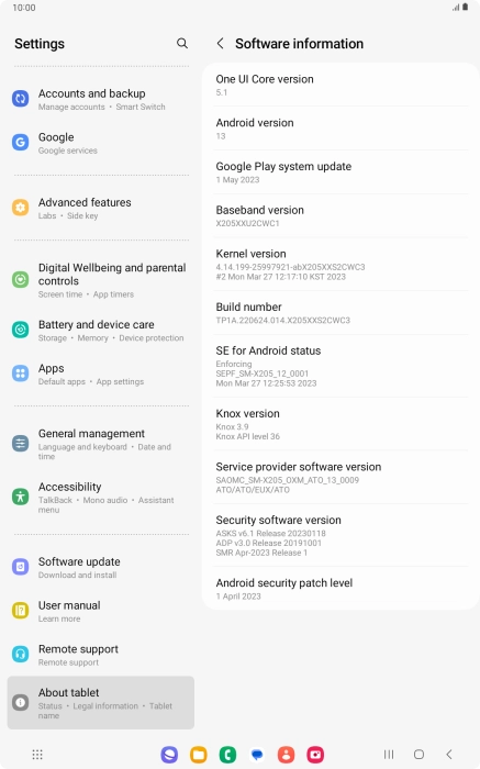 Your tablet's software version is displayed below Android version. Your tablet's software version is displayed below Android version.