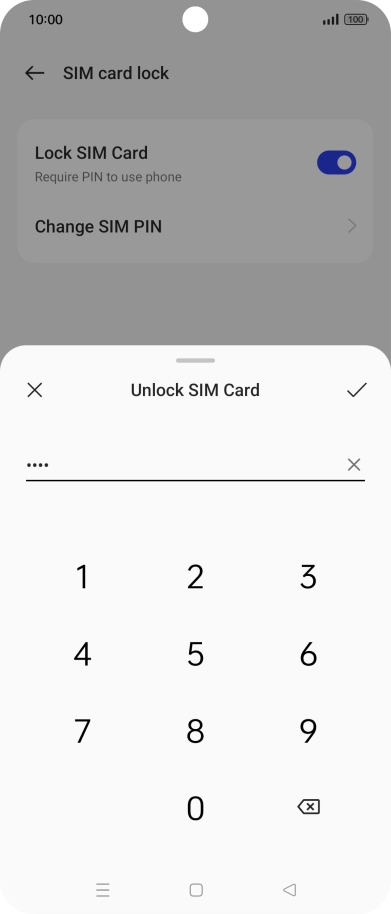 Key in your PIN and press the confirm icon. Key in your PIN and press the confirm icon.