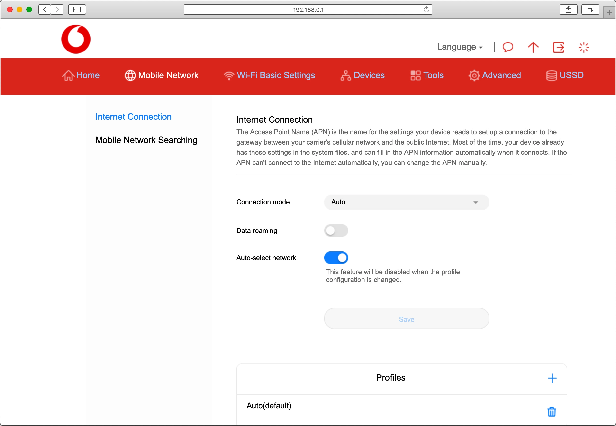 Click Internet Connection.