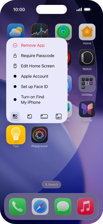 Press Remove App.