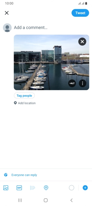 Press the text input field. Press the text input field.