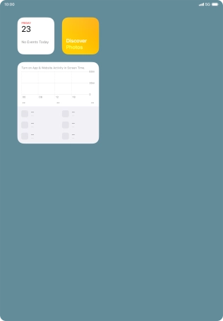 Slide your finger up or down on the screen to see more widgets. Slide your finger up or down on the screen to see more widgets.