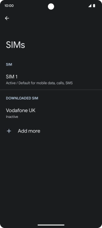 Press the required eSIM. Press the required eSIM.