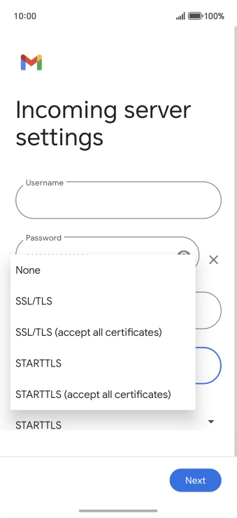 Press SSL/TLS. Press SSL/TLS.