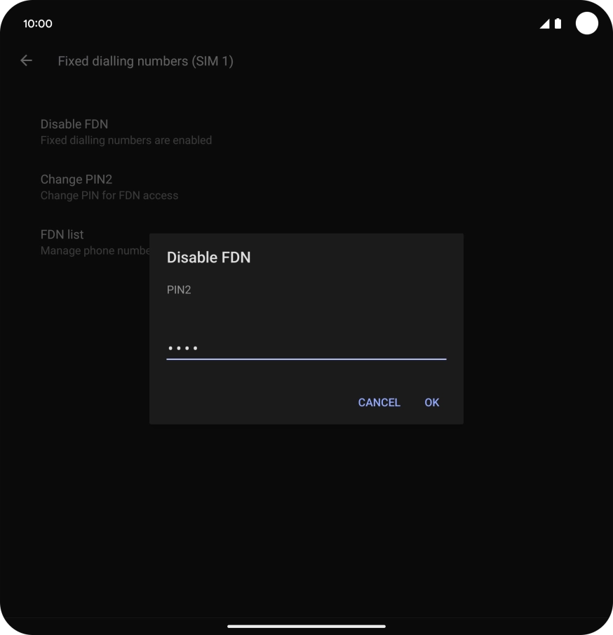 Key in your PIN2 and press OK. The default PIN2 is 1111.