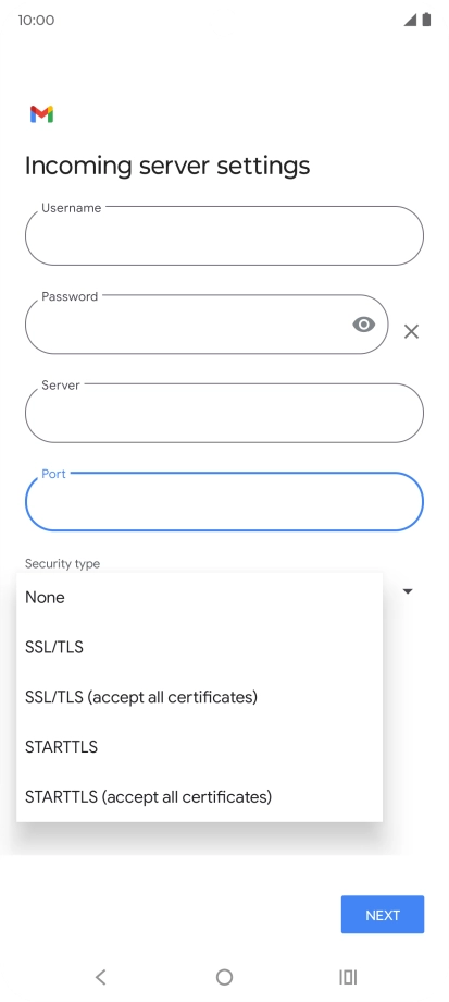 Press SSL/TLS.