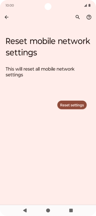 Press Reset settings. Press Reset settings.