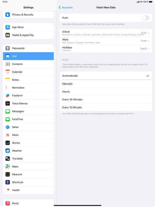 If you turn off the function, press the required setting.
