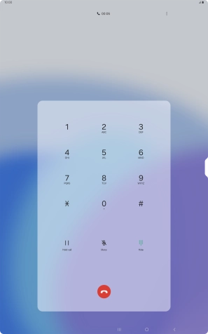 Press the end call icon. Press the end call icon.