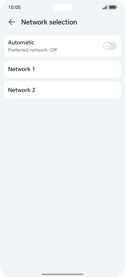 Press the required network. Press the required network.