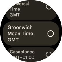Press the required time zone. Press the required time zone.