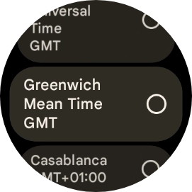 Press the required time zone. Press the required time zone.