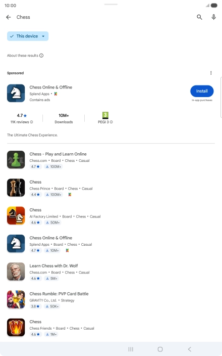 Press the required app.