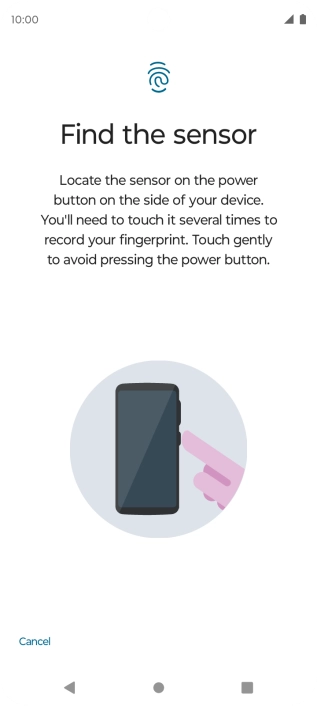 Follow the instructions on the screen to create the phone lock code using your fingerprint.