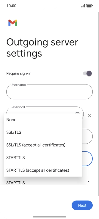 Press SSL/TLS. Press SSL/TLS.