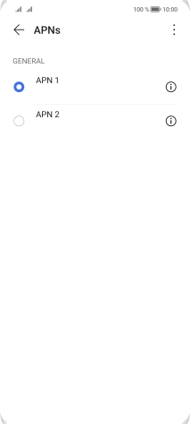 Press the field next to the required data connection to activate it.