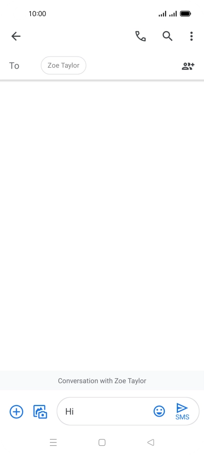 Press the send icon when you've finished your text message. Press the send icon when you've finished your text message.
