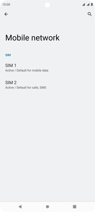 Press the required SIM.