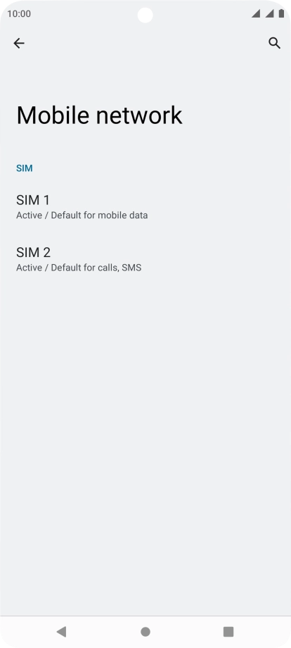 Press the required SIM.