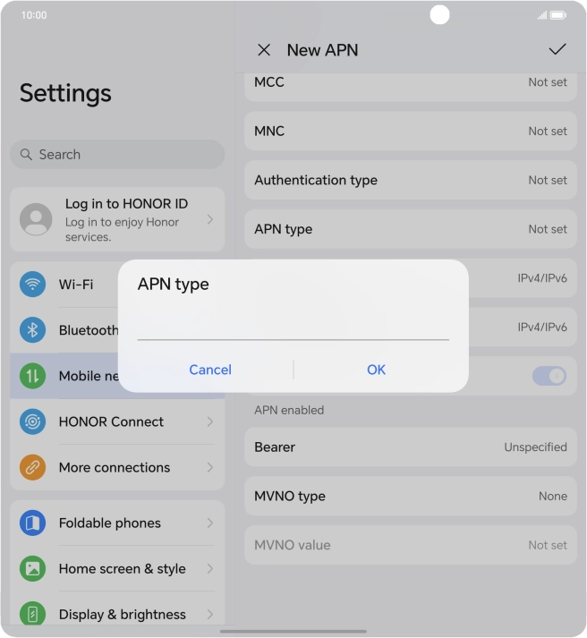 Key in default and press OK. Key in default and press OK.