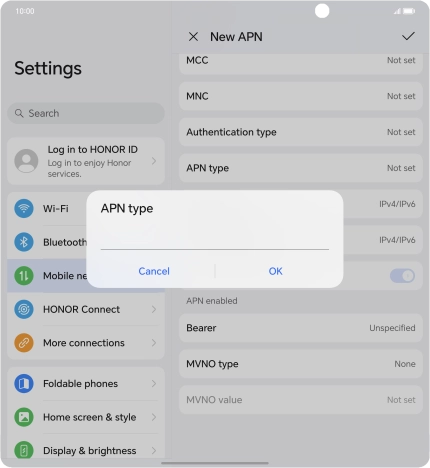 Key in default and press OK. Key in default and press OK.