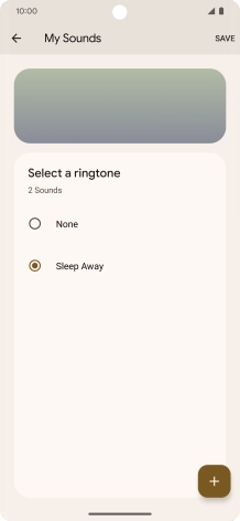 Once you've found a ring tone you like, press SAVE. Once you've found a ring tone you like, press SAVE.