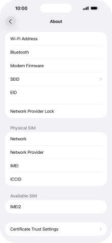 Your phone's EID number is displayed below EID. Your phone's EID number is displayed below EID.