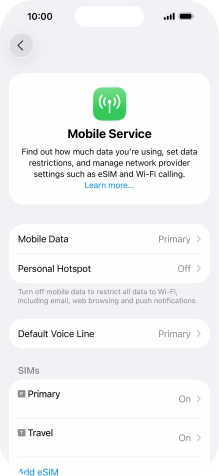 Press Mobile Data. Press Mobile Data.