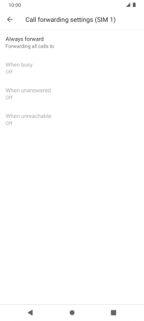 Press the required divert type. Press the required divert type.