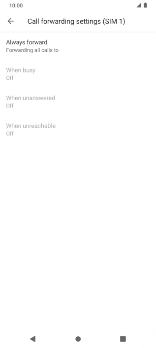 Press the required divert type. Press the required divert type.