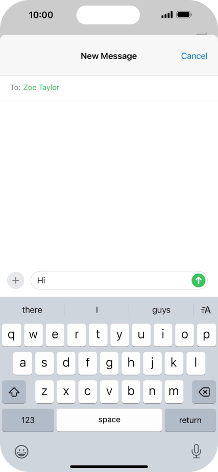 Press the send icon. Press the send icon.