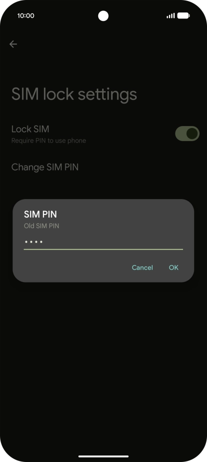 Key in your current PIN and press OK. Key in your current PIN and press OK.