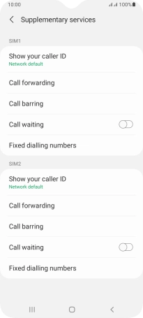 Press Show your caller ID below the required SIM.