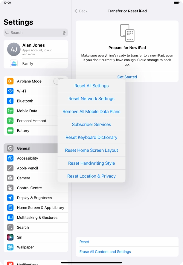 Press Reset All Settings.