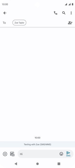 Press the send icon when you've finished your text message.