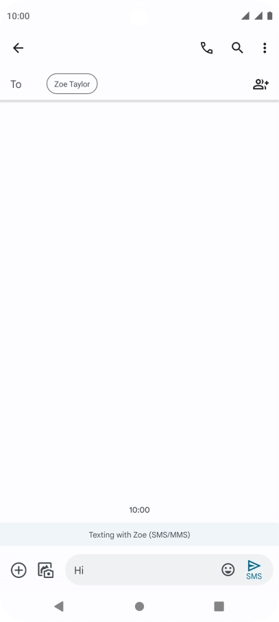 Press the send icon when you've finished your text message.