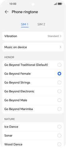 Press the required ring tones to hear them.