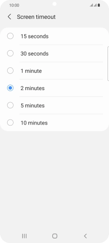 Press the required setting. Press the required setting.