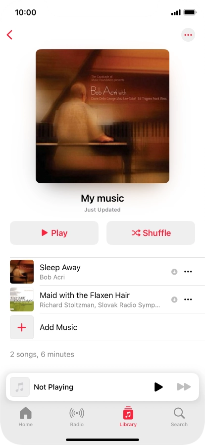 Go to the required category or playlist and press the required audio file.