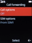 Select Call options. Select Call options.
