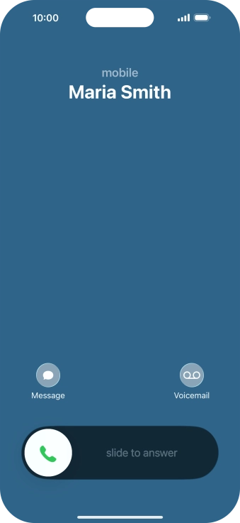 Press and drag the accept call icon right. Press and drag the accept call icon right.