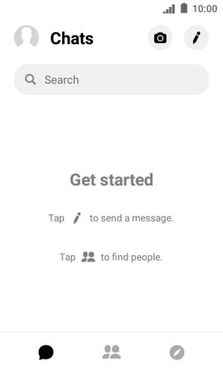 Press the new message icon. Press the new message icon.